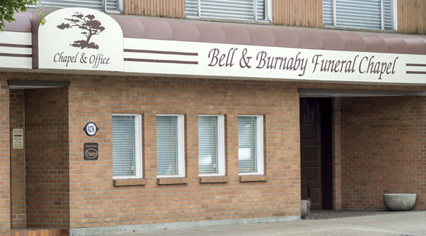 Flower delivery to Bell and Burnaby Funeral Chapel